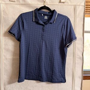 Under Armour Navy Polo with White Contrast Trim Size Medium
